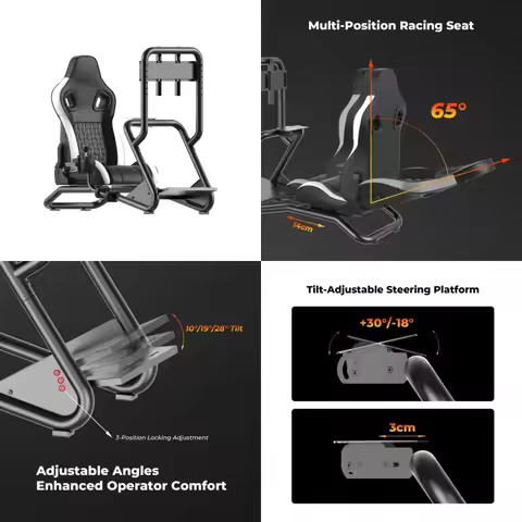 2026 Hot Sale ZY6013 Metal Racing Simulator Cockpit Seat for PS4 PS5 PC G25 G27 G29 G920 Car F1 GTR 