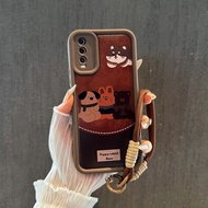 Cartoon Cute Cat Dog bracelet Phone Case for OPPO A3 PRO A94 A93 A5S A57 A77 A7 A12S Realme C20 C11 