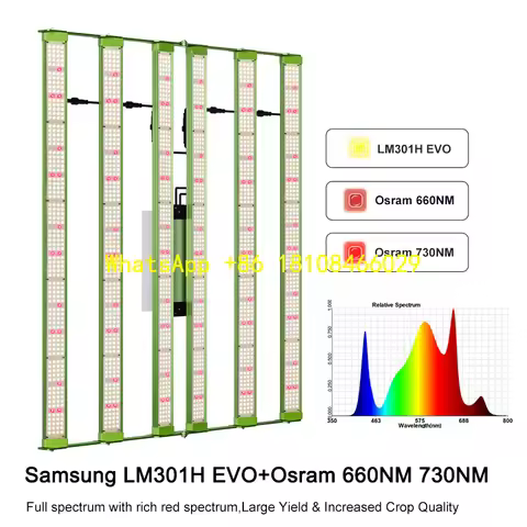 Rotate Inward/Outward 2024 New Kingbrite 600W LM301H EVO Bars Led Grow Lamp Plant Light,