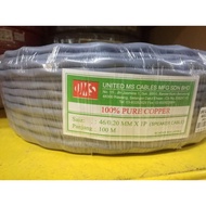 (1Meter) UMS Speaker Cable 46/0.2mm x 1p 100% Pure Copper Audio Sound Speaker Cable