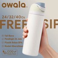 [100% ORIGINAL] Owala FreeSip tumbler 24oz/32oz Insulated Stainless Steel Water Bottle-lced Breeze
