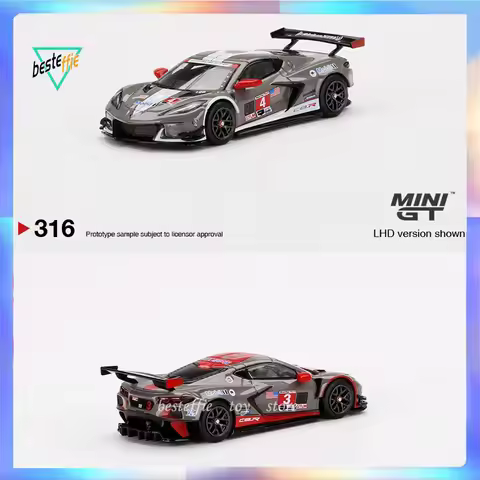 Mini Gt Car Model 1/64 Chevrolet Corvette Number 3 C8r Alloy Car Model Simulation Mini Display Cars 