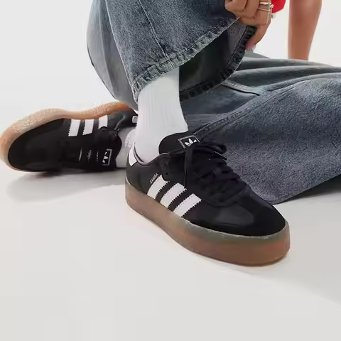 Adidas Clover Samba platform shoes for women - new style, retro thick sole, training shoes, T-shaped
