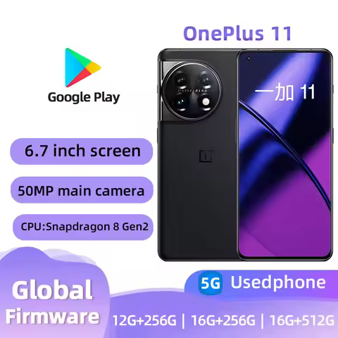OnePlus 11 5G Global Version 16GB 256GB 120Hz AMOLED Display 100W Charge 5000mAh NFC Used Phone