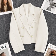 Short suit jacket women's spring autumn 2024 new small emerald green suit blazer temperament leisure all-matching cropped blazer woman