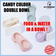 Bekas Makanan Kucing Double Pet Bowl Mangkuk Kucing Cat Bowls Cat Double Feeder Bowl Tempat Makan Kucing