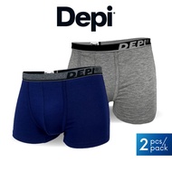 (2 Pcs) Depi Men’s Boxer Brief Trunk Bamboo Fiber Underwear | Soft & Breathable | Assorted Colors – 