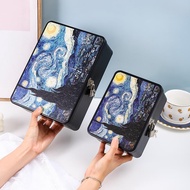 ((Gift Box) Locked Storage Box Tin Box Desktop Letter Storage Small Box High-End Gift Box Creative B