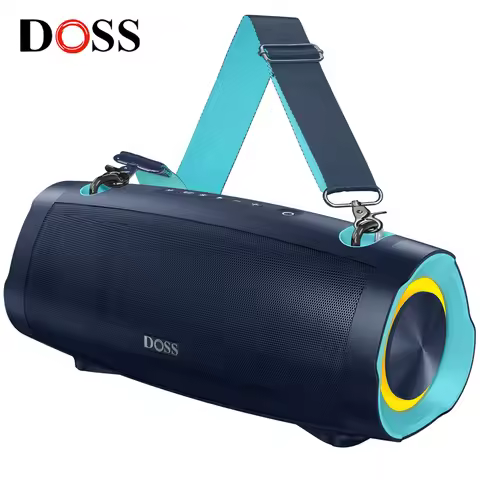 DOSS Portable Bluetooth Speaker 70W Bold Sound Bass 24H Playtime LED Lights Power Bank IPX6 Waterpro