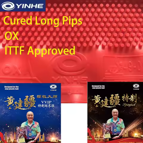 YINHE Cured Long Pips Table Tennis Rubber OX Huang Jianjiang VVIP Medium Pips Ping Pong Rubber ITTF 