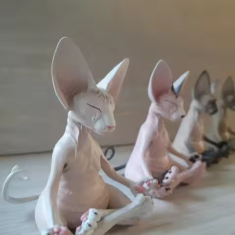 Meditation Yoga Happy Cat Whimsical Buddha Sphinx Cat Statue Art Deco Sculpture Outdoor Garden Statu