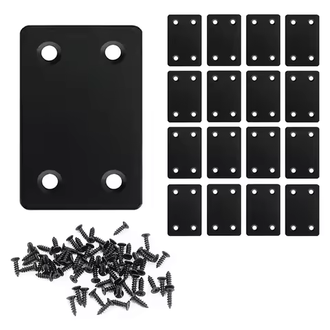 4-20 Pcs Black Flat Mending Plate 2.4x1.5'' Bracket, Straight Metal Brace, Fixing Joining Plate for 