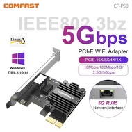 Comfast 5G PCI-E To RJ45 Network Card RTL8126 1G/2.5G/5G RJ45 Interface Gigabit Ethernet PCI Express