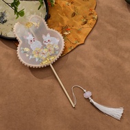 New Chinese Style National Fan Children's Embroidered Jade Rabbit Antique Style Group Fan Hanfu Litt