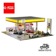 G-FANS 1:64 Gas Station Diorama with LED light