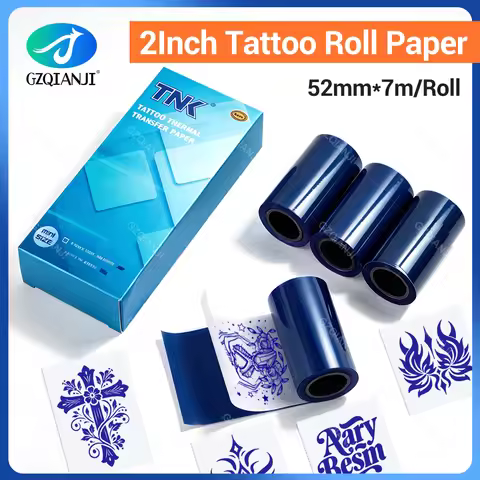 2 Inch 52mm Tattoo Tranfer Paper 1/4/8/12 Rolls Simple and Easy-to-Use for Portable Mini Tattoo Prin