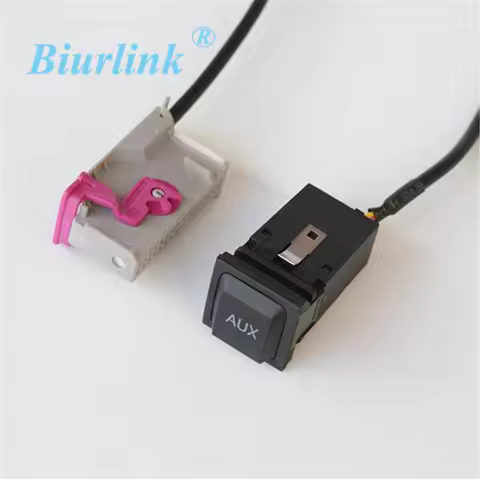 Biurlink Car Aux-in RNS-E Navigation Device AUX Button Audio Adapter Kit 32Pin Plug for Audi A3 A4 A
