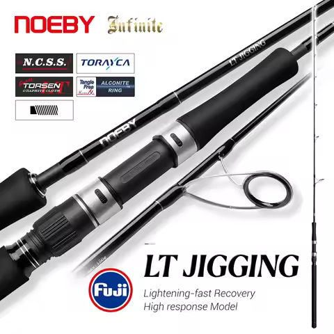 NOEBY Light Jigging Rod 1.93m Spinning Vertical Jigging Rod Fuji Guides Reel Seat Toray Carbon Saltw
