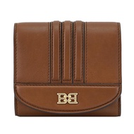 BALLY 6239257 BLESSY 金屬LOGO釦式三折零錢短夾.咖