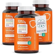 A Dose of Immunity Quercetin with Vitamin C and Zinc, Vitamin D, 500mg Quercetin Bromelain with Echi