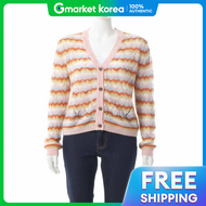 MAISON KITSUNE STRIPED ALPACA LACE CARDIGAN NW00501KF0002-0032 스트라이프 알파카 레이스 가