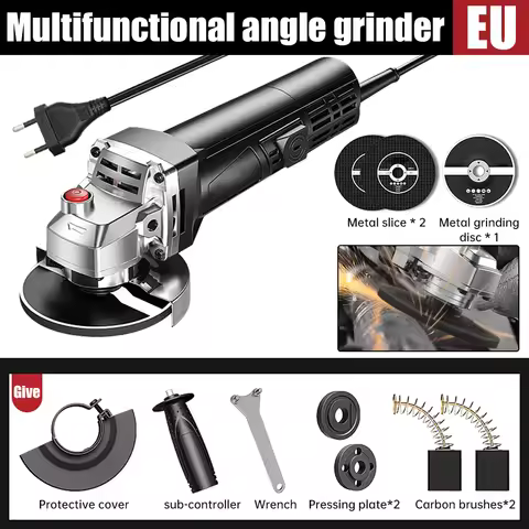 710W Electric Angle Grinder 110V 220V Corded Grinding Machine 100mm Electric Grinding Cutting Polish
