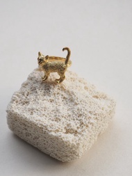 站立貓戒指，925純銀，貓咪戒指，銀戒指。