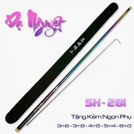 (Tặng Ngọn) Cần câu tay Dạ Nguyệt 5H -28i Phiên Bản 2024 Cần Câu Đơn Đài Từ 3m6 Đến 6m3 - Trung Tâm