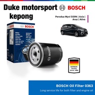 Bosch Oil Filter for Perodua Myvi D20N/Axia/Aruz/Bezza/Ativa 0986AF0363