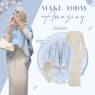 Suit TrendyWanita (Outer Arwen - Dress - Hijab) Latest Casual 3-in-1 Outfit for Teenagers - LS13N