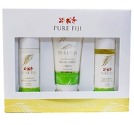 Pure Fiji Nourishing Trio, Ideal Spa Bath Gift Set for Women - Travel Kit - Includes Exotic Body Oil