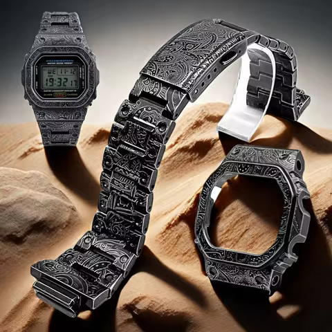 DW5600 Metal watch case strap For Casio G-SHOCK DW-5600 GW-B5600 GW-M5610 Gwm-b5000 stainless steel 