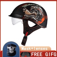 Retro Motorcycle Helmet Four Seasons Scooter Helmet Half Face Motorbike Crash Helmet Casco For Honda Vespa Yamaha Kawasaki KTM