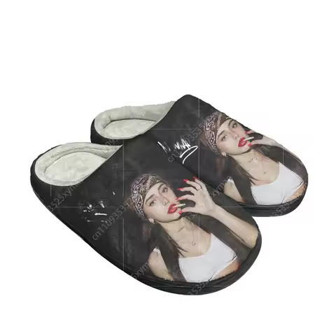 Nicki Nicole Hip hop rapper Home Cotton Slippers Mens Womens Plush Bedroom Winter Keep Warm Cotton S