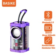 BASIKE Speaker Bluetooth Super Bass Mic Speker Wireless Aktif Karaoke Music Power Amplifier Perangkat Audio