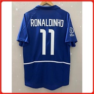 Brazil Away 2002 RONALDINHO RONALDO RIVALDO Top Quality Retro Soccer Jersey custom T-shirt Football 