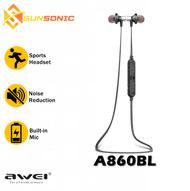 Awei A860BL Noise Cancelling Wireless Bluetooth Sports Earphone with Microphone On-cord Control