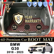 Top Carpet BMW 5 SERIES G30 ( 2018 - 2023 ) Car Boot Mat PU Leather Cargo Mat Trunk Carpet Boot Line