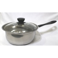 Stainless Steel Sauce Pan with Glass Cover / Sauce Pot / Cookware 18cm + LID