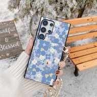 1pc Elegant Floral Print Pattern Card Holder Crossbody Wallet Phone Case Compatible With Samsung Gal