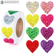 AARON1 500pcs Heart Stickers, Love Exquisite Sealing Label, Gift Tags Blank Self-adhesive Handmade R