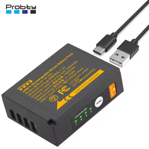 Probty NP-W126 NP-W126s Replacement Battery For Fuji X100VI X-T30 II X-S10 X-T200 X100F X100V X-A5 X