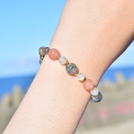 戀慕│月光石 千層幽靈 拉長石 白瑪瑙 銅 手鍊