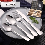 PRODIY 24PCS PREMIUM Stainless Steel Gold Cutlery Set Sudu Garfu Fork Spoon Set Gift Box Hadiah Kahw