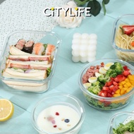 (Bundle of 2) Citylife Air-tight Glass Lunch Box Oven Microwave Glass Food Container W/O DIVIDER H-8