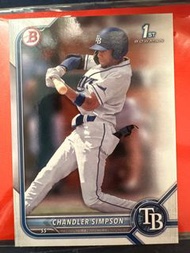 MLB 2022 Topps 1st Bowman Baseball Card - Tampa Bay Rays 坦帕灣光芒隊 游擊手Chandler Simpson 棒球卡 球員卡