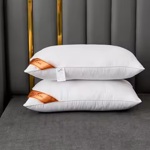 1pc White Bounce Back Pillow Solid Color Soft Comfortable Bedroom Bed Sleep 5star Hotel Home Single