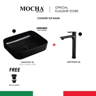 Mocha Counter Top Basin MAB7044-BL Ceramic Made Black Colour wash basin package toilet tandas