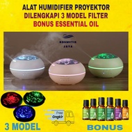 AIR HUMIDIFIER ULTRASONIC LED PROYEKTOR/DIFUSER/OIL AROMATHERAPY 150ML
