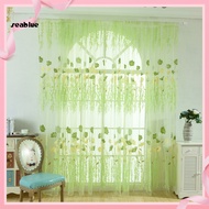 [SE] Fine Workmanship Window Treatment Wear Resistant Polyester Flower Pattern Rod Pocket Sheer Curtain Panel for Home